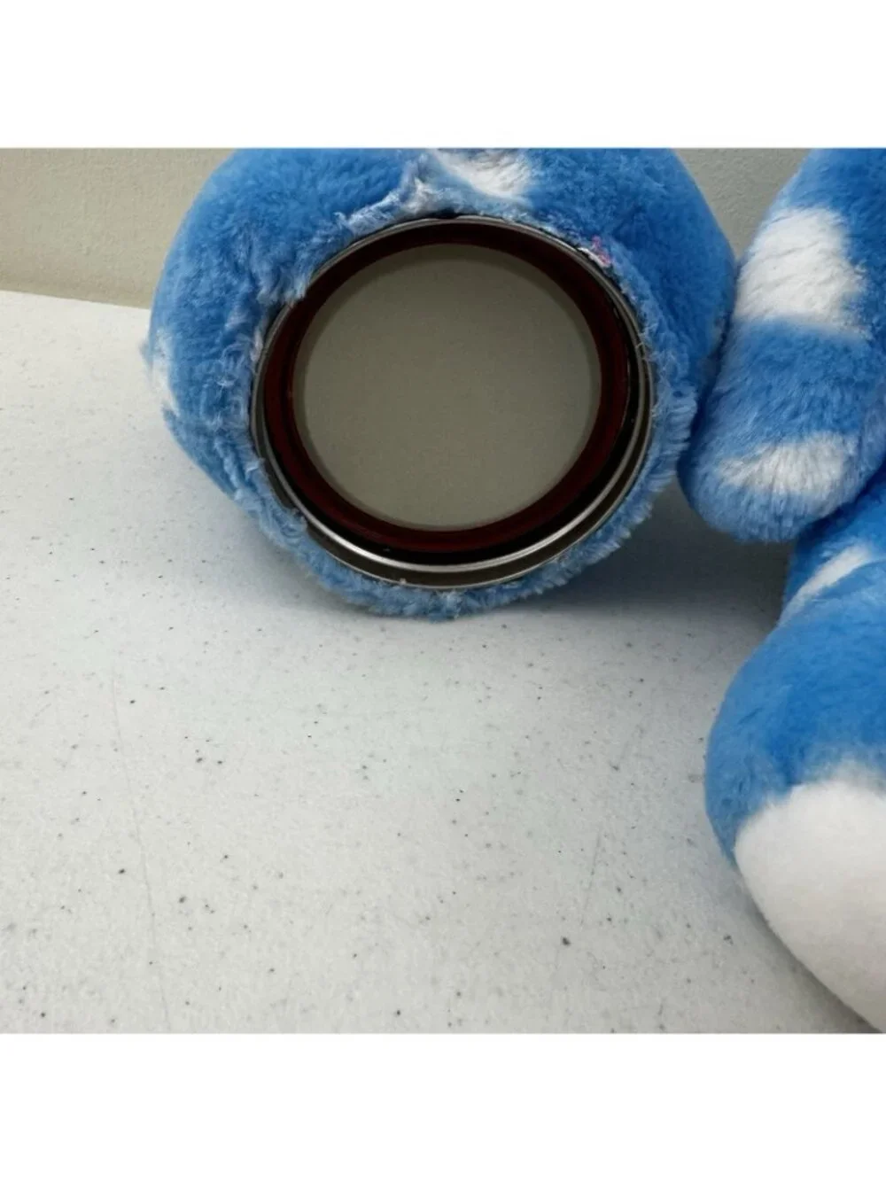 Bear Stash Jar  Blue & White Bear Plush Hide Valuables Secret Storage
